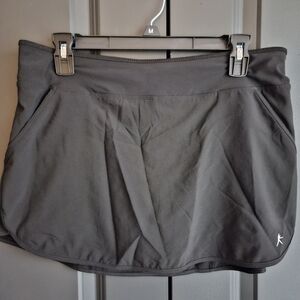 Danskin Womens Black Skort Sz M Tennis Gold Pickleball